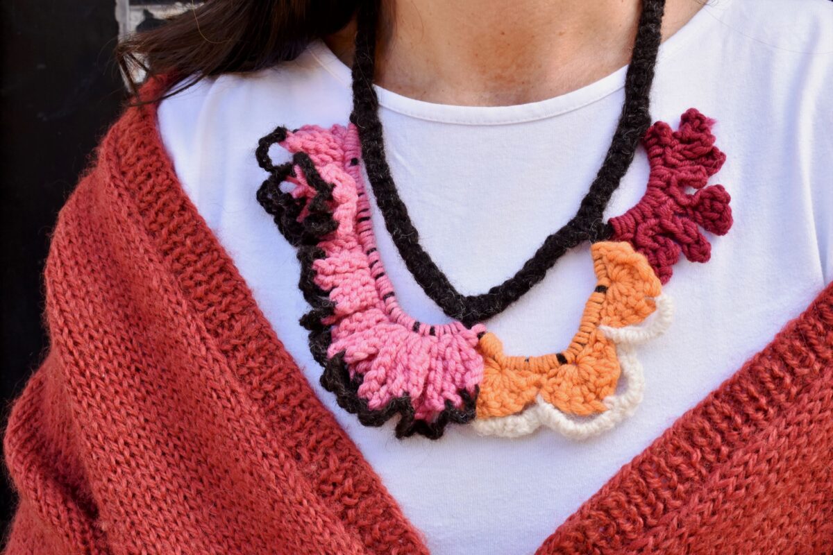 colourful crocheted necklace