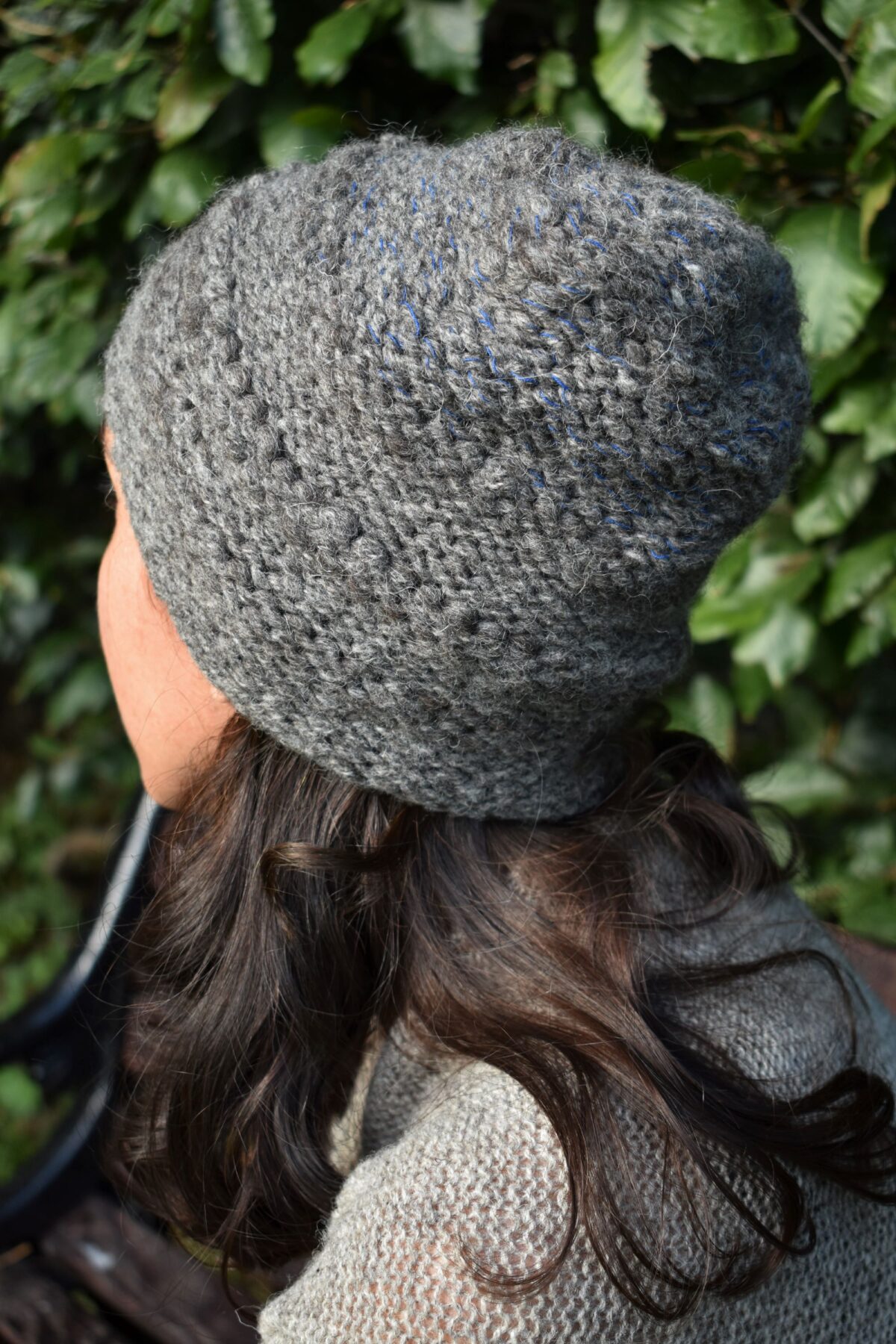grey wool handknitted hat